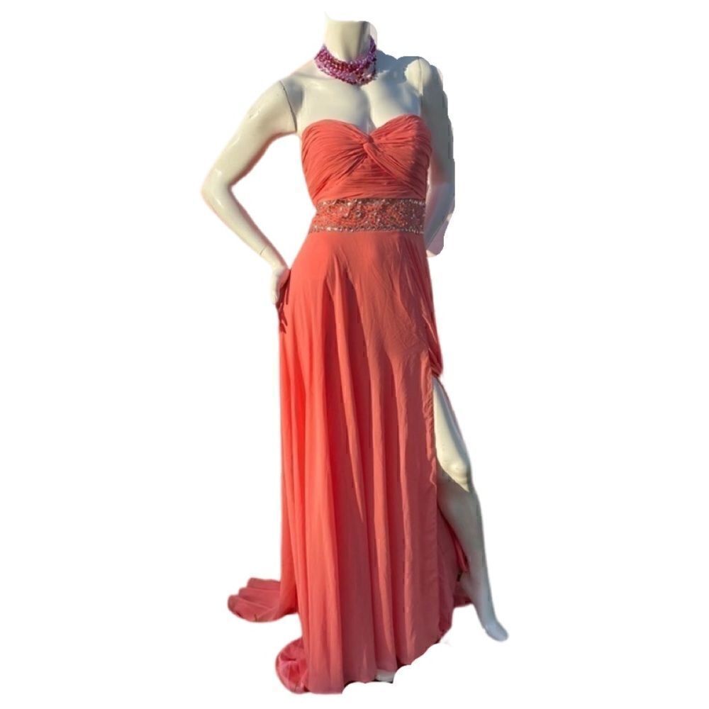 Evening gown  salmon colored dress